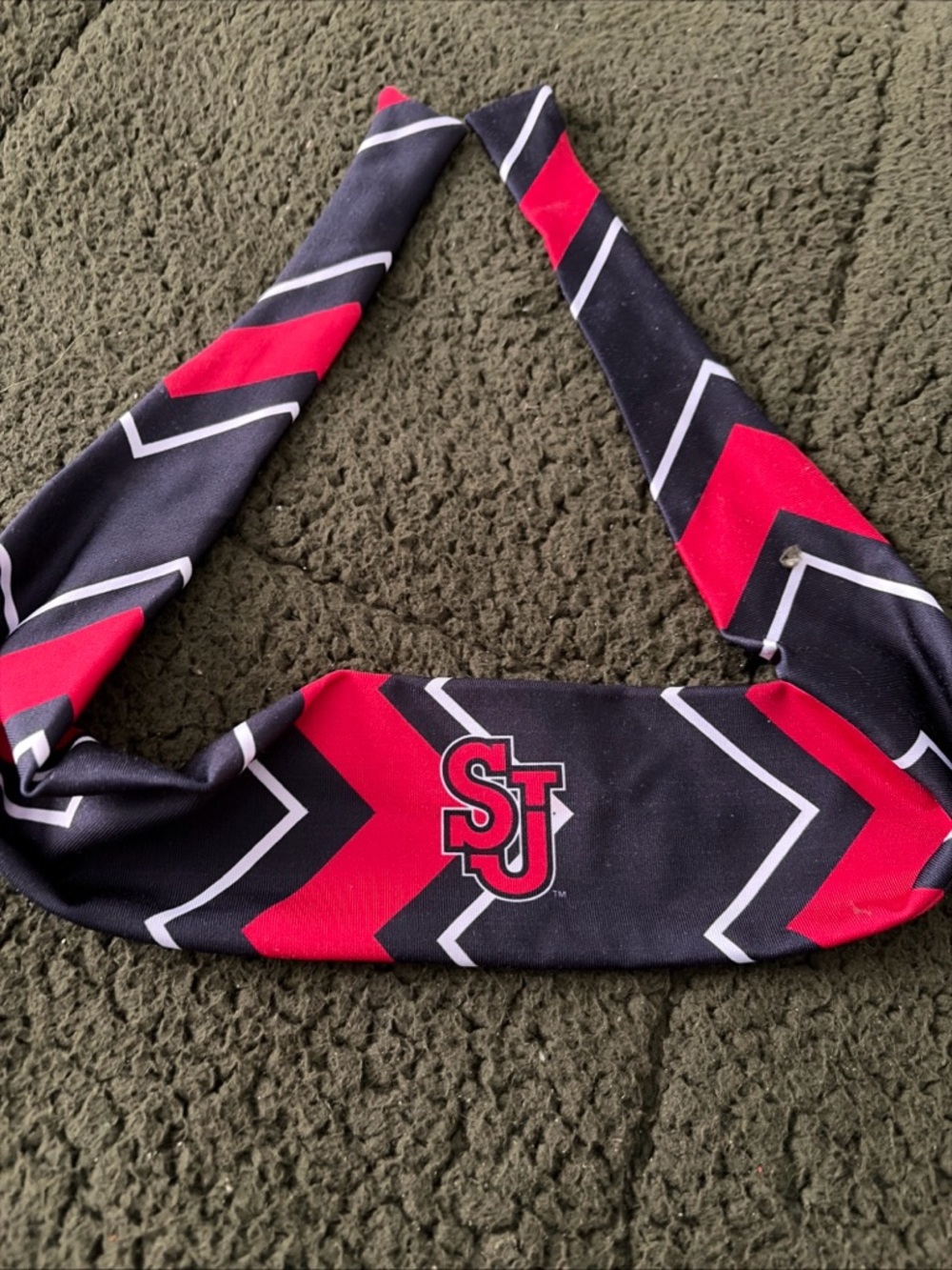 SJ Logo Black and Red Chevron Sports Headband St. John’s